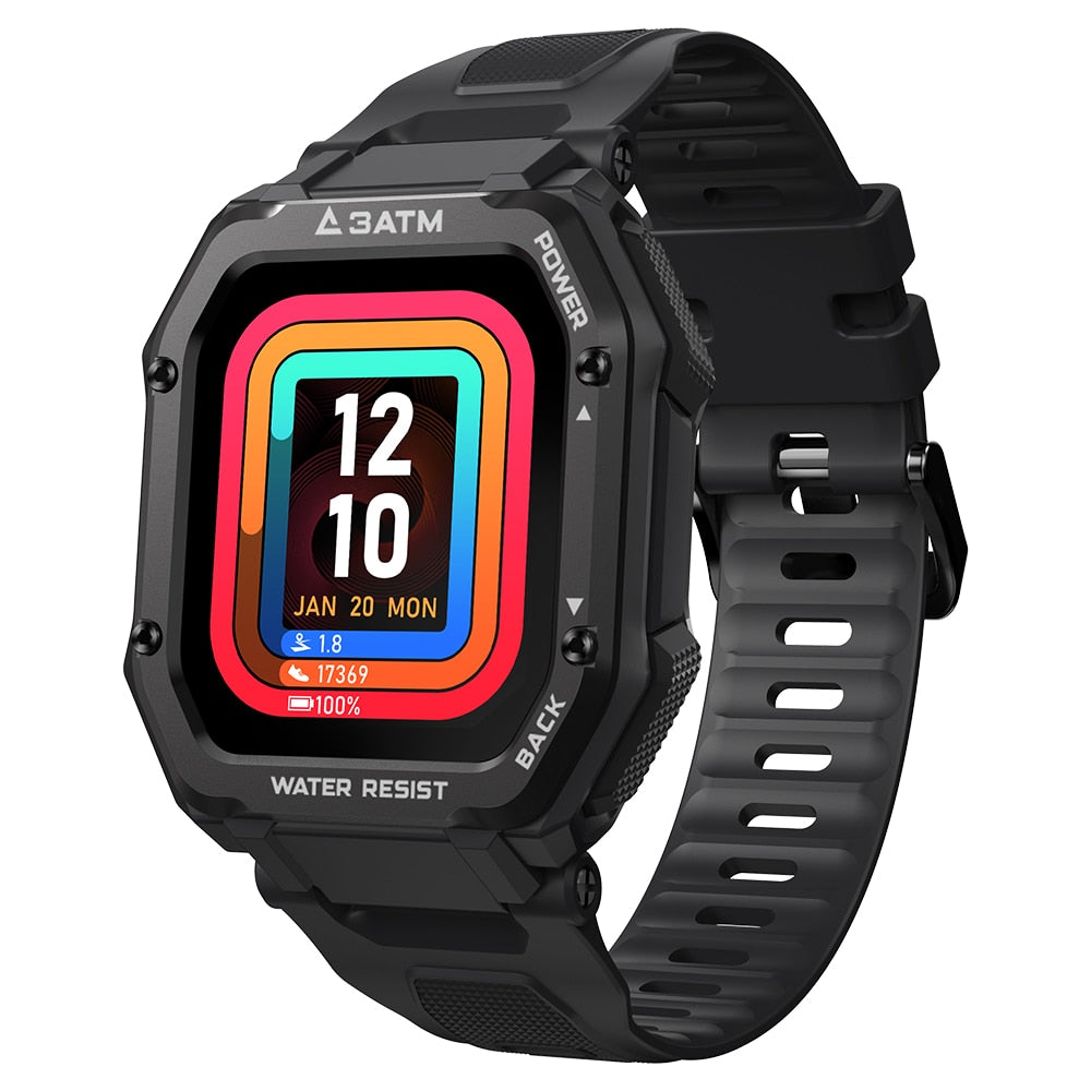 Rugged Smart Watch Men Outdoor Sports Waterproof Fitness Tracker