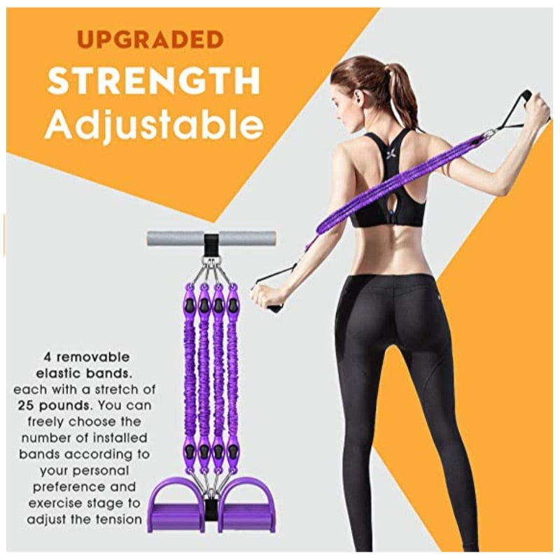 Multifunction Fitness Pedal Exerciser Resistance Bands Sit Up Training Kit