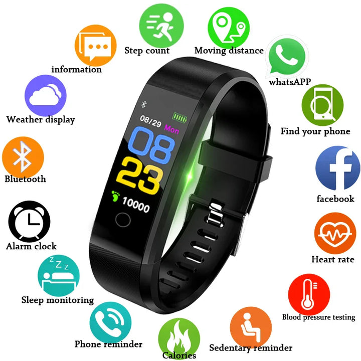 Smart Watch Heart Rate Blood Pressure Fitness Tracker Sport Unisex