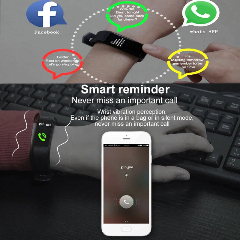 Smart Watch Heart Rate Blood Pressure Fitness Tracker Sport Unisex