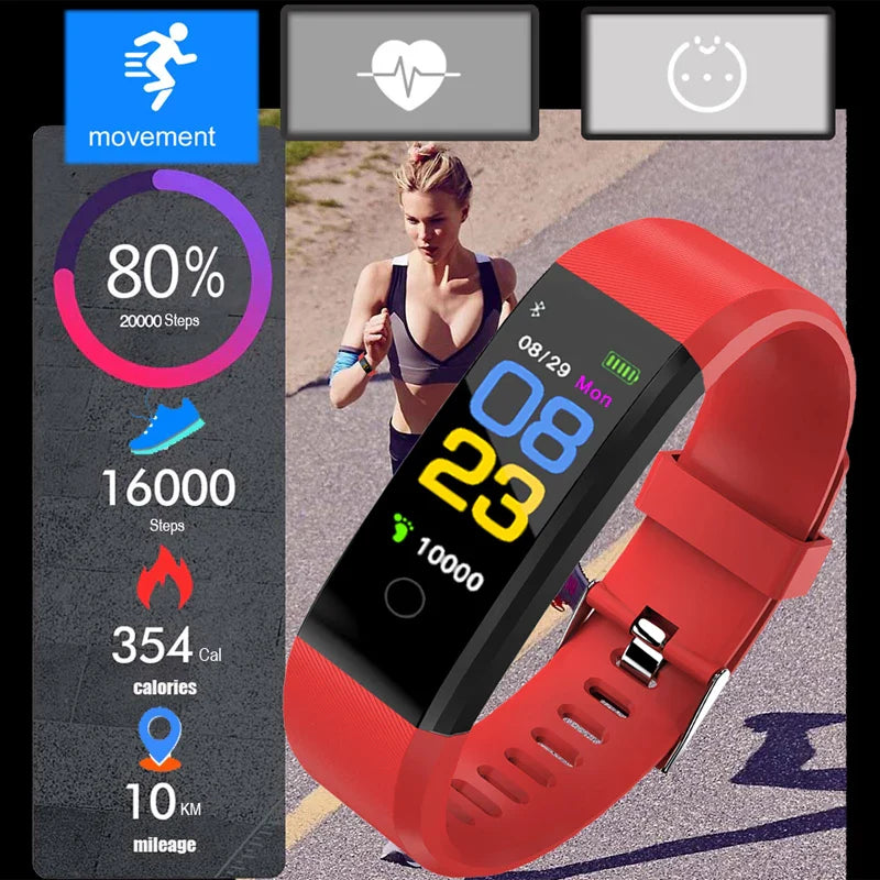 Smart Watch Heart Rate Blood Pressure Fitness Tracker Sport Unisex