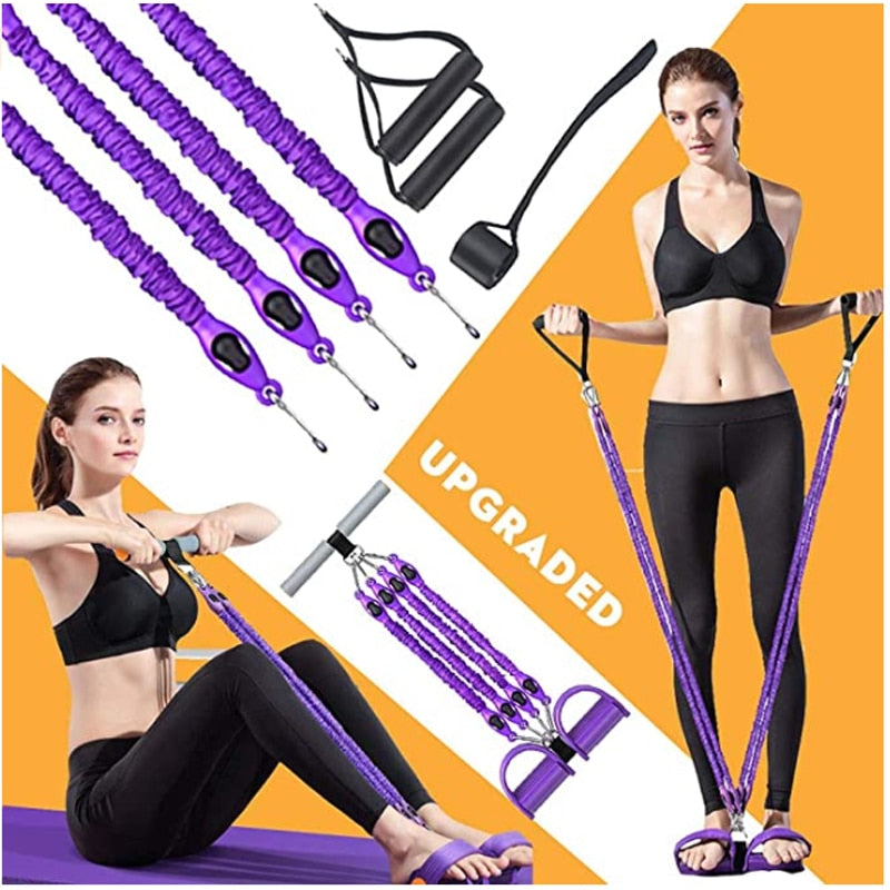 Multifunction Fitness Pedal Exerciser Resistance Bands Sit Up Training Kit