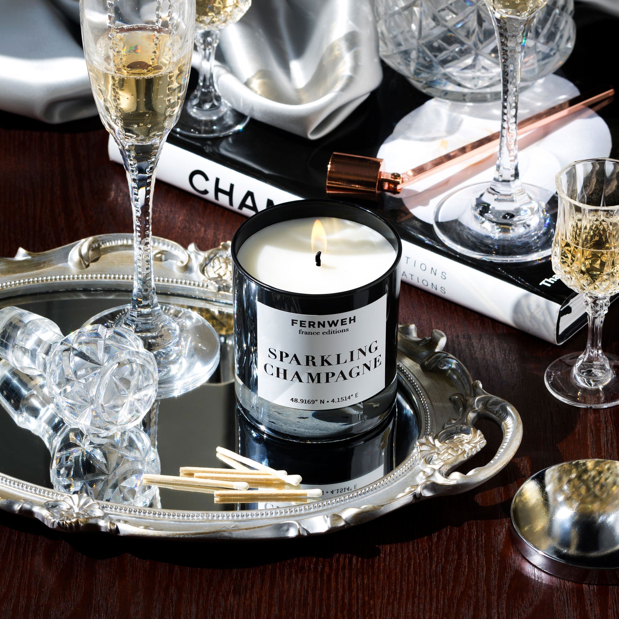 Sparkling Champagne Scented Soy Candle Aromatherapy Home Fragrance