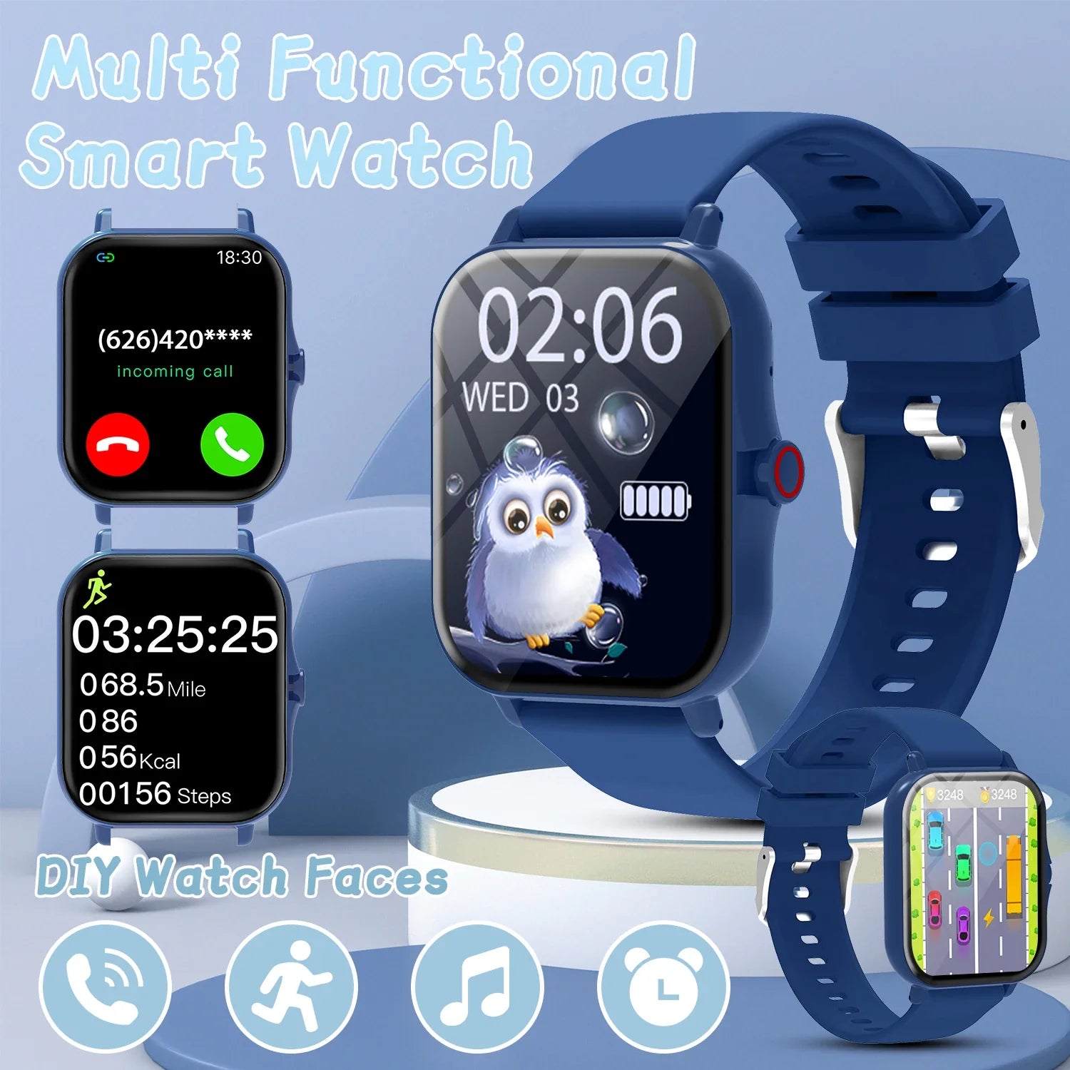 2026 Smartwatch 1.83 Inch Bluetooth Call Fitness Tracker Kids Adults