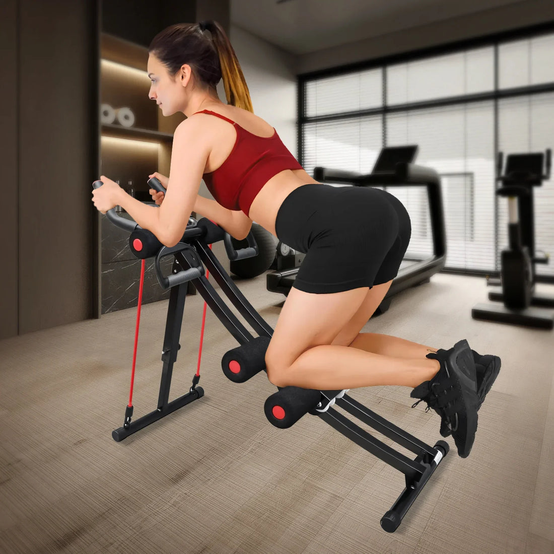 Foldable Ab Machine Home Core Trainer LCD Fitness Equipment