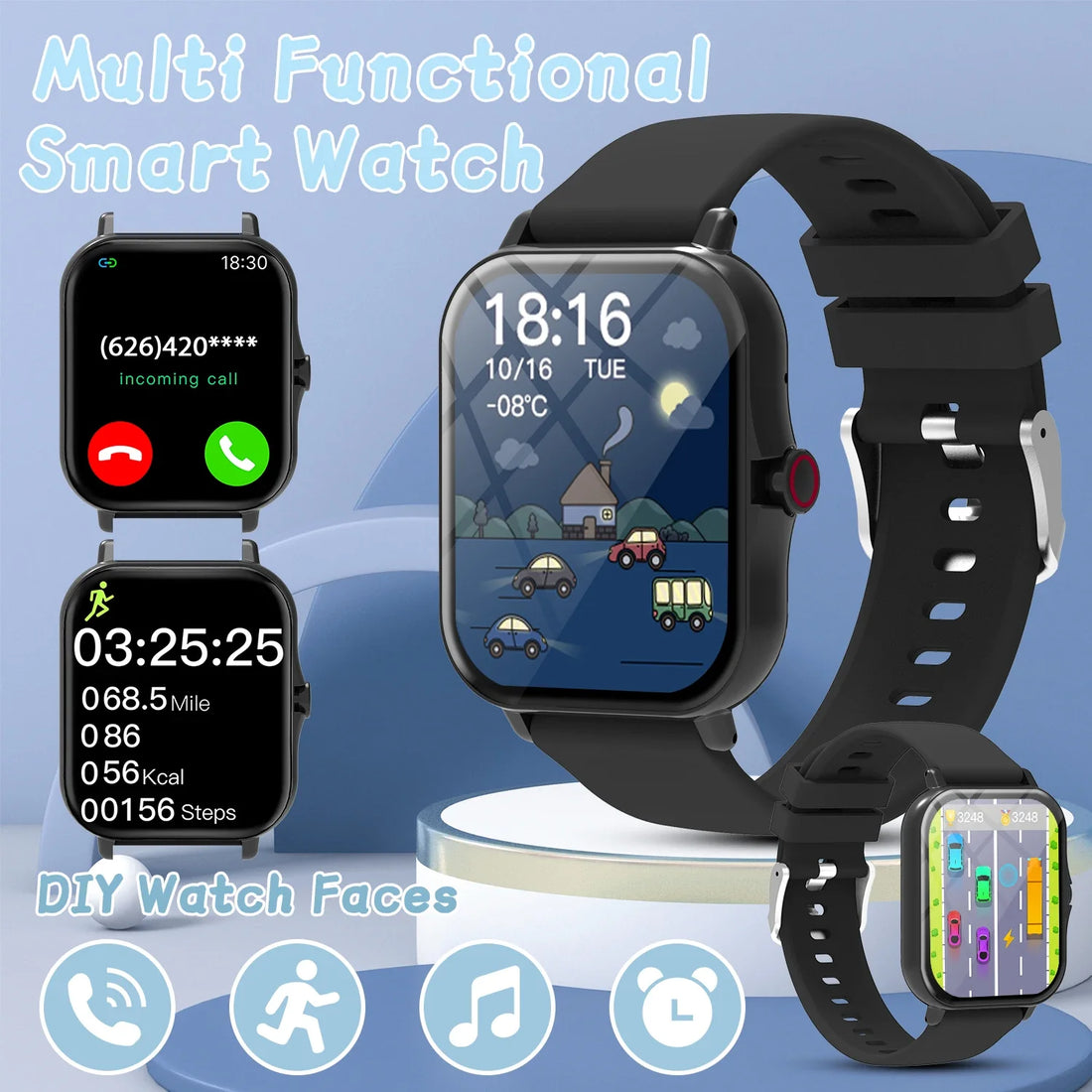 2026 Smartwatch 1.83 Inch Bluetooth Call Fitness Tracker Kids Adults