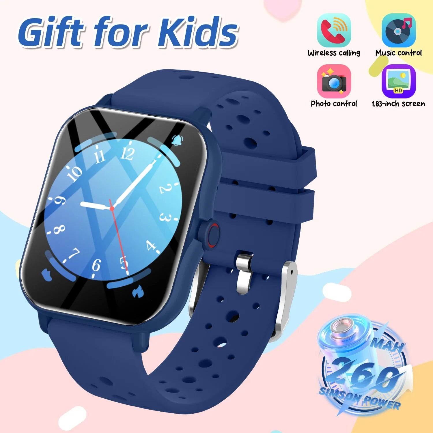 2026 Smartwatch 1.83 Inch Bluetooth Call Fitness Tracker Kids Adults