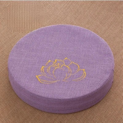 Round Linen Meditation Cushion 40x6cm Firm Floor Seat Tatami Pillow