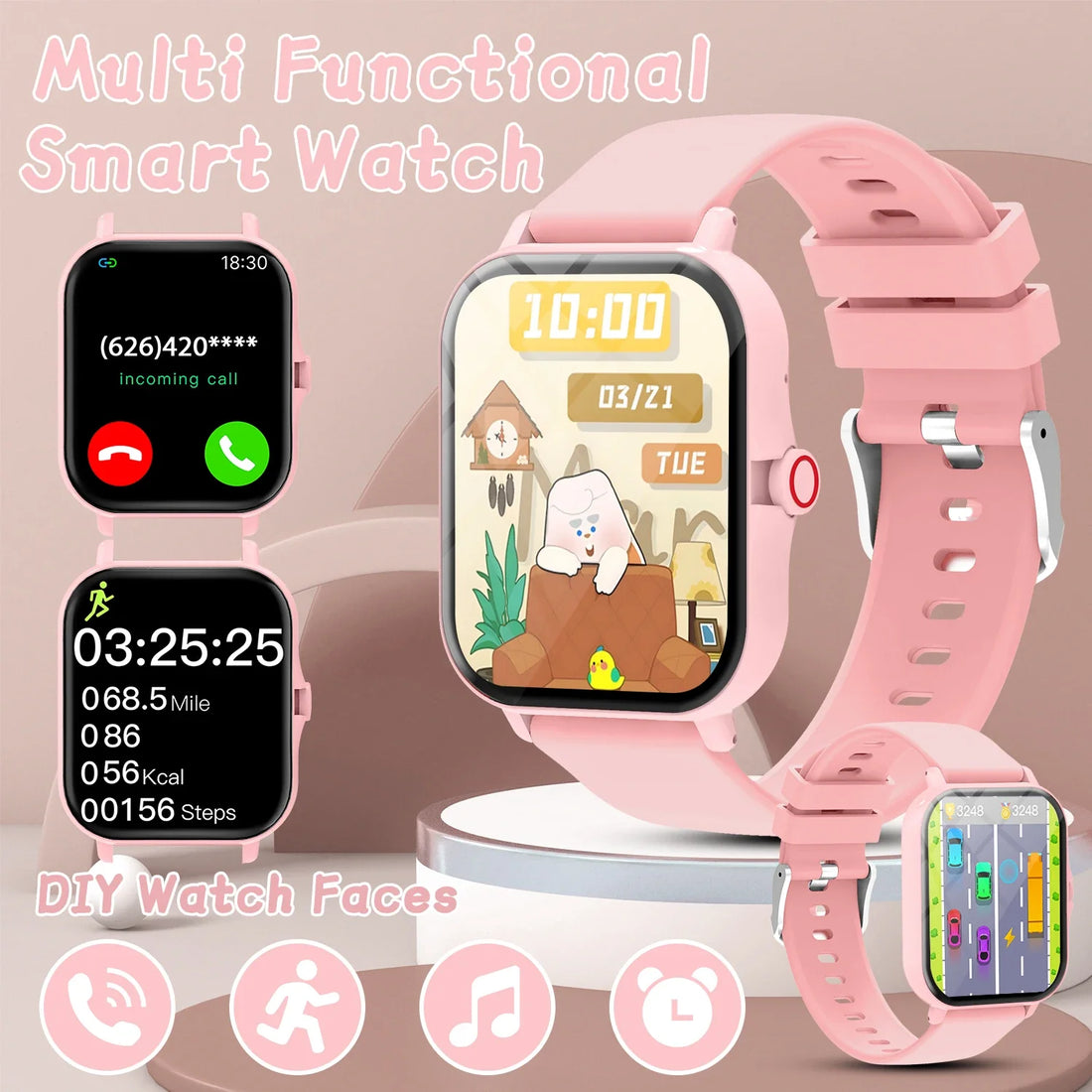 2026 Smartwatch 1.83 Inch Bluetooth Call Fitness Tracker Kids Adults