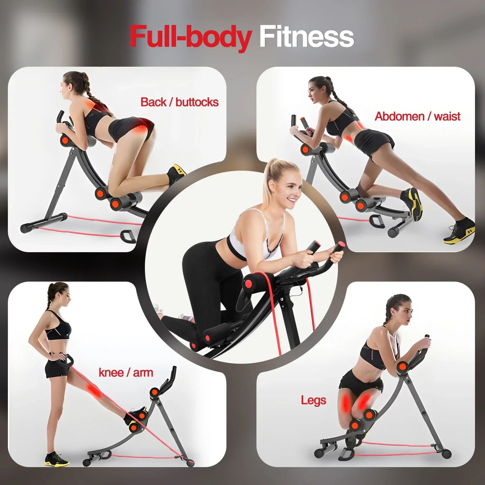 Foldable Ab Machine Home Core Trainer LCD Fitness Equipment