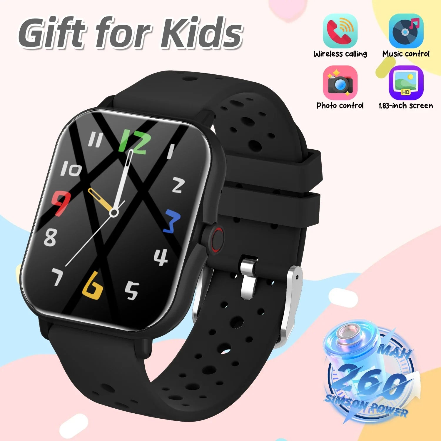 2026 Smartwatch 1.83 Inch Bluetooth Call Fitness Tracker Kids Adults