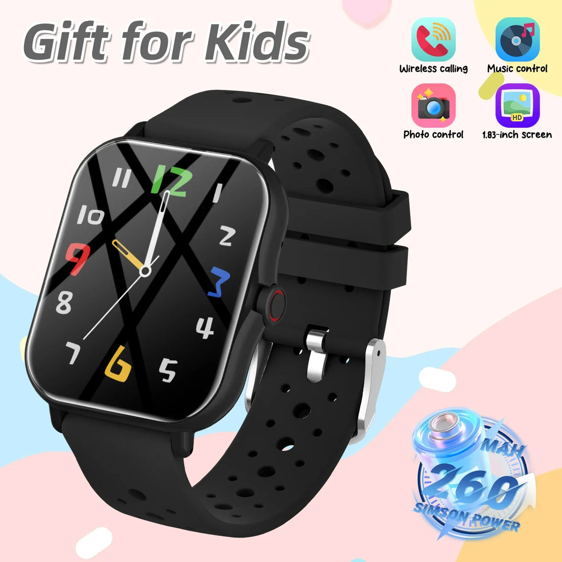 2026 Smartwatch 1.83 Inch Bluetooth Call Fitness Tracker Kids Adults