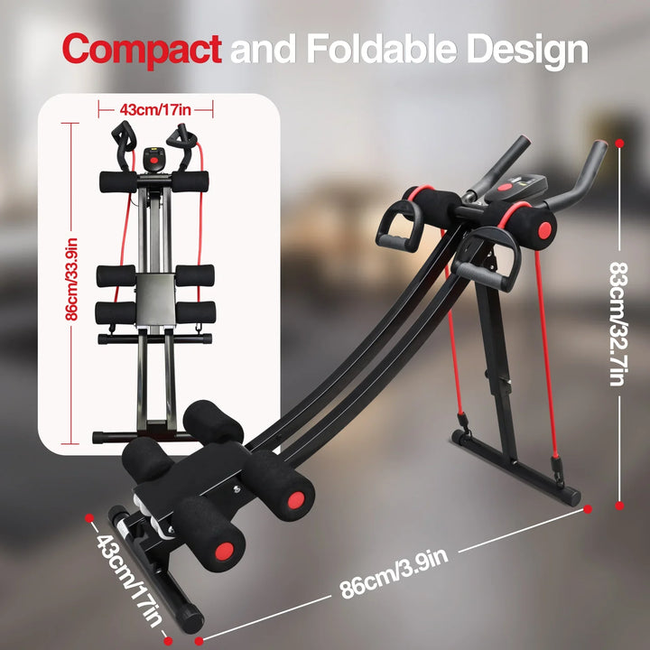Foldable Ab Machine Home Core Trainer LCD Fitness Equipment