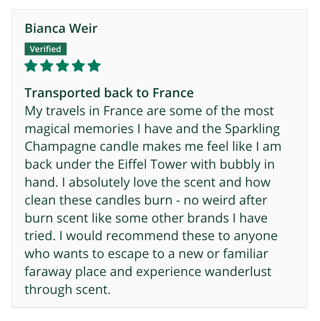 Sparkling Champagne Scented Soy Candle Aromatherapy Home Fragrance