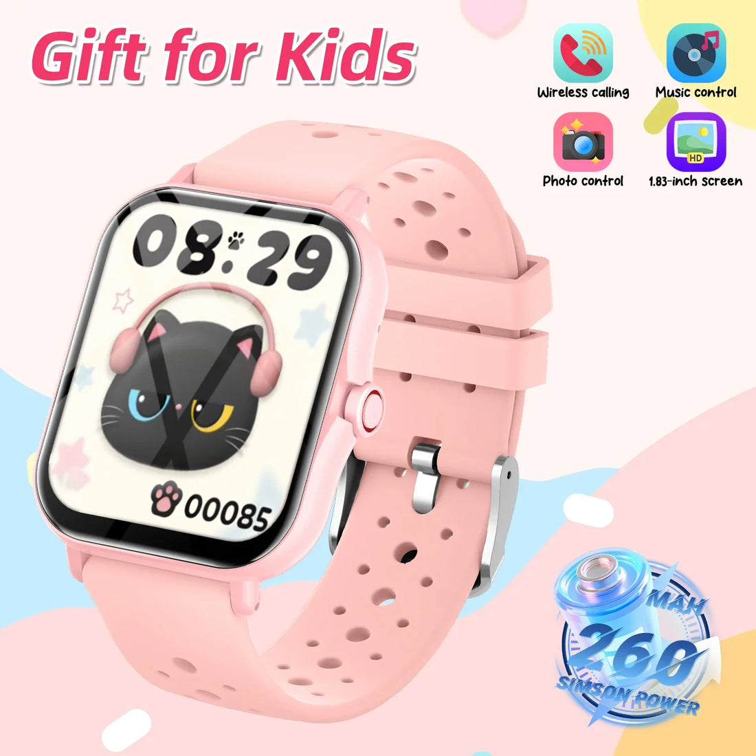 2026 Smartwatch 1.83 Inch Bluetooth Call Fitness Tracker Kids Adults