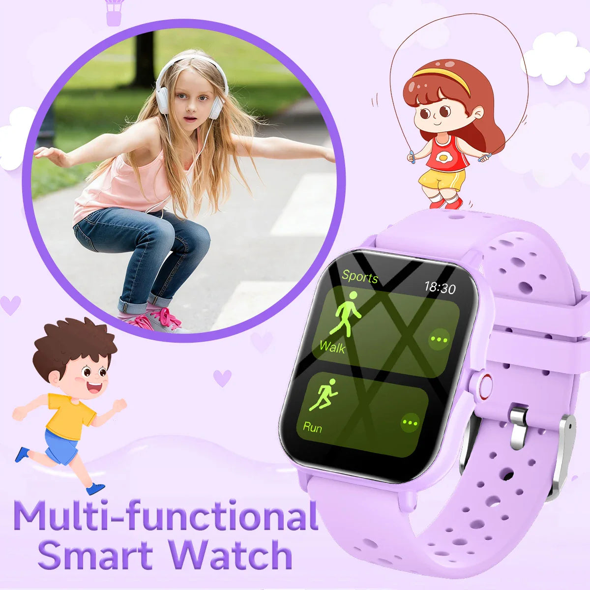 2026 Smartwatch 1.83 Inch Bluetooth Call Fitness Tracker Kids Adults