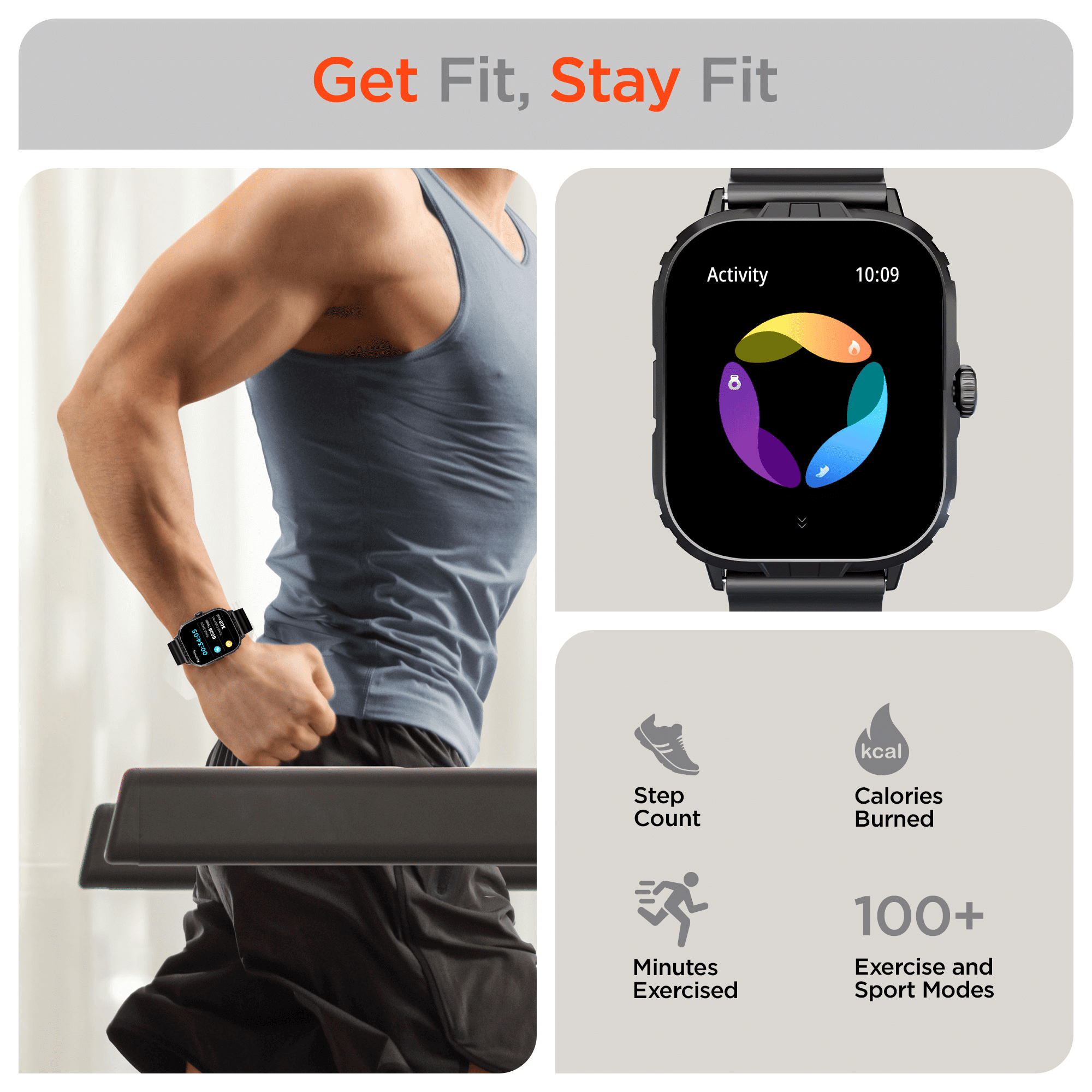 FIT X2 Smartwatch Fitness Tracker Heart Rate Sport Watch