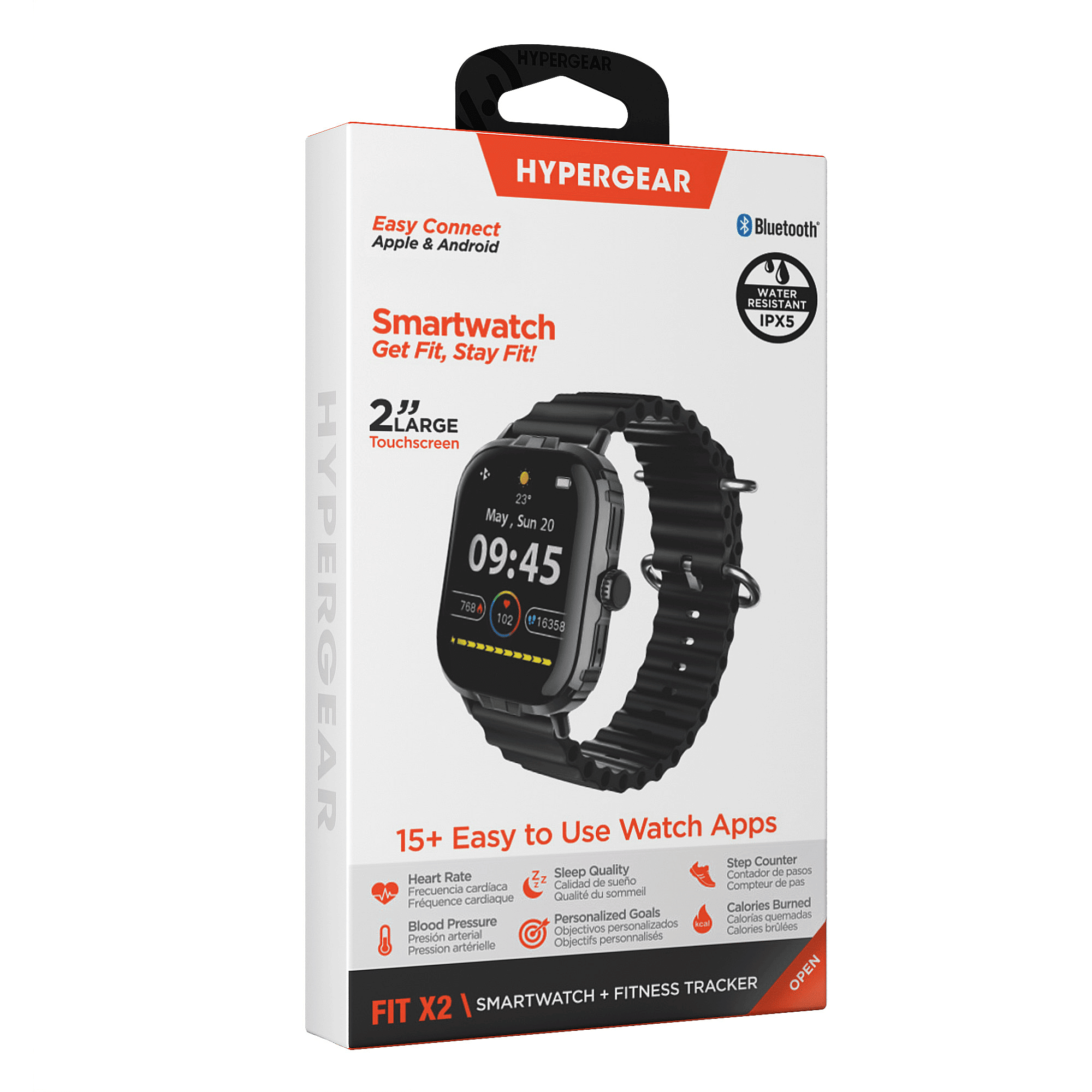 FIT X2 Smartwatch Fitness Tracker Heart Rate Sport Watch