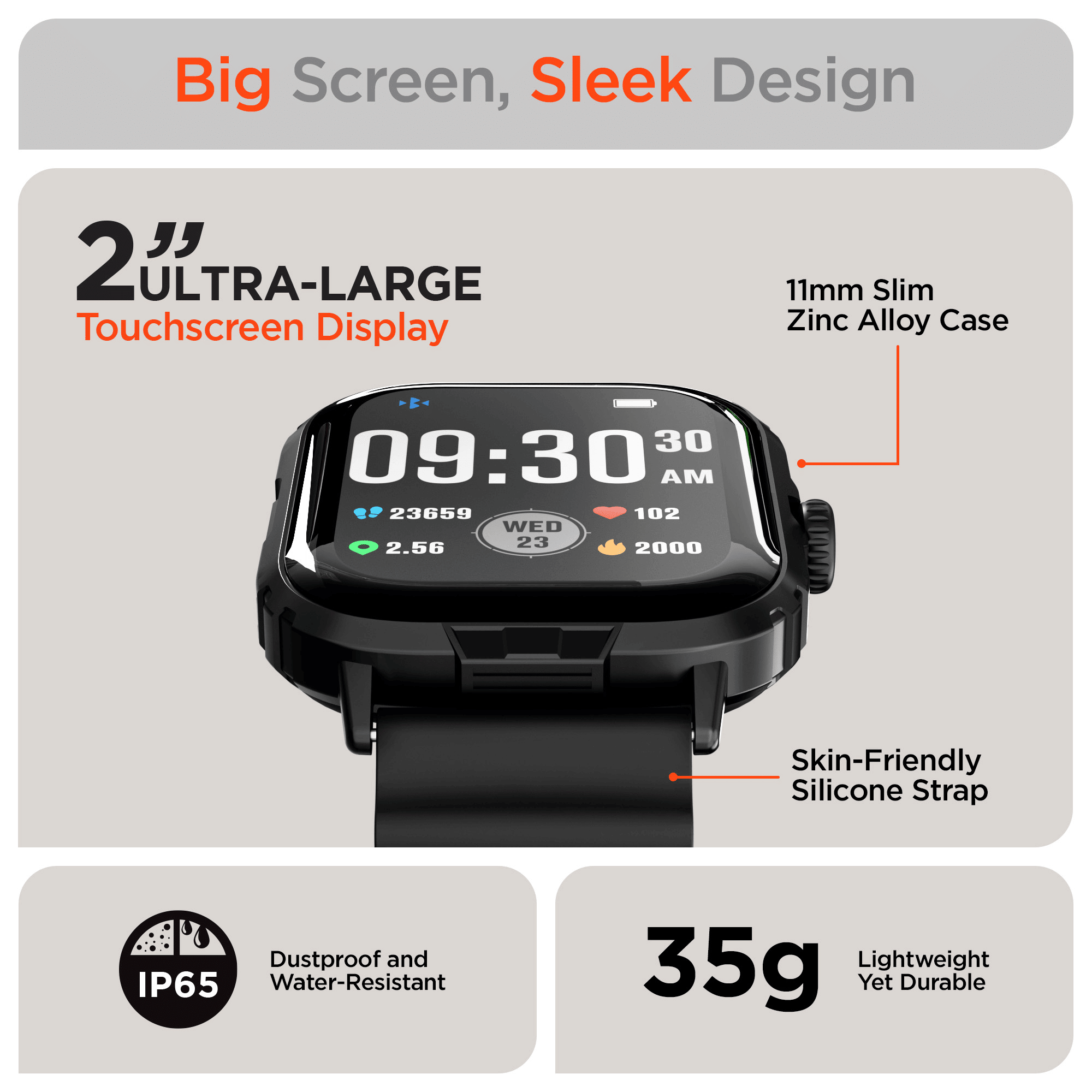 FIT X2 Smartwatch Fitness Tracker Heart Rate Sport Watch